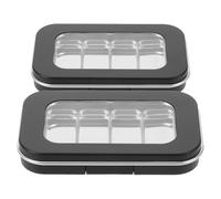 Healifty Plateaux Magnétiques Vides pour Fards à Paupières 2 Pièces - Palettes de Maquillage Compactes en Plastique Abs Noir Mat, Godets Magnétiques Amovibles, Rangement Voyage Pratique