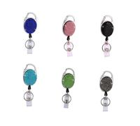 Healifty Porte-badge Rétractable Rose avec Strass Clip Solide et Cordon Extensible pour Infirmières Enseignants et Événements Professionnels