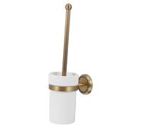 Healifty Porte Brosse à Laiton Ancien avec Support Céramique Blanche Style Européen Design Élégant pour Salle de Bains