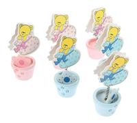 Healifty Porte-Photos en Bois Cartoon de Pots de Fleurs, 12 Pièces, Clips pour Notes et Photos, Accessoires de Bureau Simples Plusieurs Styles Plusieurs Styles