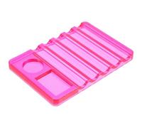 Healifty Porte-Stylo Nail Art 5 Compartiments Palette de Mélange pour Vernis à Ongles Plastique Rose Fuchsia Accessoire Ongles Professionnel pour Manucure et Pinceaux Estompeurs