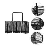 Healifty Porte Ustensiles de Cuisine Petit Modèle Noir Support Multi Compartiments pour Couverts Baguettes Cuillères et Fourchettes Rangement Pratique et Décoratif pour Plan de Travail
