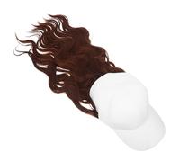 Healifty Postiche Casquette de Baseball Femme Blanche à Cheveux Longs Bouclés Synthétiques Naturels Bonnet Respirant avec Ventilation Intégrée Style Décontracté et Extérieur