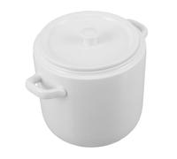 Healifty Pot Céramique Blanc avec Double Anse et Couvercle Cocotte Vapeur pour Mijotés Conservation Naturelle des Cuisson Douce et Uniforme Bol à Soupe pour Cuisine et Restaurant