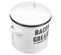 Healifty Pot Émail Blanc avec Couvercle Pot de Cuisson Vintage à Double Anse pour Cuisine Résistant et Facile à Nettoyer