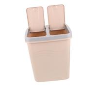 Healifty Poubelle Double Compartiment avec Couvercle à Poussoir Bac Plastique Séparateur Sec et Humide Bac à Ordures Hygiénique pour Cuisine Salle de Bain Bureau et Chambre