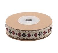 Healifty Ruban Jacquard en Coton Naturel à Motifs Cœur 5 Mètres par Rouleau Bande Tissée pour Couture et Décoration pour Accessoires Vêtements Paquet et Chapeaux Loisirs Créatifs