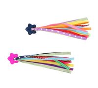 Healifty Rubans Décoratifs Colorés pour Guidon de Vélo Garçon et Filles Pompons Portables pour Trottinette Accessoires de Guidon en Paire Décoration Festive pour Anniversaire