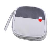 Healifty Sacoche à Remède Portable Petite Taille Trousse Médicale Vide Grise Fermeture Éclair Paquet de Matériel Médical Léger et Compact pour Voyage Randonnée et Urgence