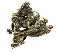 Healifty Sculpture en Laiton Rétro Chi Lin Feng Shui pour Décoration de Bureau, Figurine Protectrice Solide Or Adaptée pour Voiture ou Boutique Plusieurs Styles