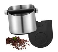 Healifty Seau Marc Café Acier Inoxydable avec Barre Amovible et Base Antidérapante Récipient Robuste pour Collecte de Marc Usage Café Bar Maison Restaurant