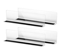 Healifty Séparateurs d'Étagères en PVC Transparent Lot de 4 Magnétiques de L pour Rangement Maison et Présentoirs de Supérette 20 CM Hauteur 6 CM