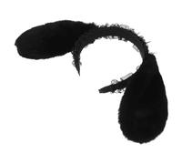 Healifty Serrage-Tête Oreilles de Lapin Noirs en Dentelle Punk Pointes Métalliques Bandeau Halloween Gothique pour Femme Accessoire Cosplay et Fête Style Lolita Gothique Serrage-Tête