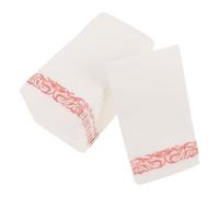 Healifty Serviettes de Table Jetables Imprimées Roses Dorées 50 Feuilles Absorbantes pour Déjeuner Mariage et Fête Serviettes à Mains Décoratives Compactes pour Réception et