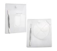 Healifty Set de 2 Palettes de Manucure en Acrylique Blanc Anneau Ergonomique, Facile à Utiliser Tenir, pour Nail Art et Décoration DIY