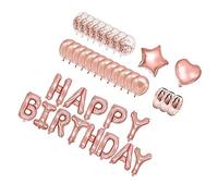 Healifty Set de Ballons Décoratifs Anniversaire Kit Complet Rose Doré avec Lettres Ballons Pailletés et Franges Accessoires pour Fête Danniversaire Décoration Festive