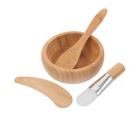 Healifty Set de Bol à Masque Facial Bois avec Pinceau et Spatule Outils de Mélange DIY pour Soins Peau Accessoires Pratiques pour Femmes Kit pour Préparation Facile de Masques