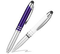 Healifty Stylo à Bille Tactile Capacitif Lumineux 2pcs en Métal Clip, Stylet Multifonction pour Bureau et Étude, Design Simple et Professionnel