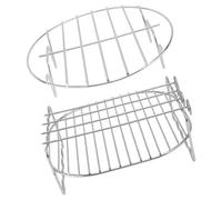Healifty Support Compatible 3.2qt-5.8qt pour Friteuse à Air en Acier Inoxydable Grille de Cuisson Double Couche pour Barbecue et Refroidissement Cupcake, pour Pique-niques