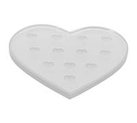 Healifty Support D’extension De Cils Cœur En Verre Transparent 12 Trous Palette Pour Plantation De Plaques De Cils Salon Professionnel Et Usage Débutant