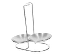 Healifty Support Ustensiles Cuisine Inox Repose Cuillère et Louche avec Plateau Antigoutte Design Vertical Gain de Place pour Plan de Travail et Table Facile à Nettoyer Stable