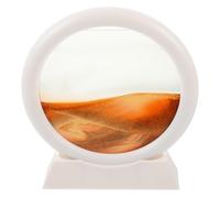 Healifty Tableau de Sable Mouvant 3D Sablier 5 Pouces Cadre Blanc, Peinture de Sable Fluide Jaune Décoratif pour Bureau et Maison, Art Cinétique Relaxant, Décoration de Table Unique