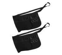 Healifty Tablier de Barbier Tablier de Coiffure 2 Pièces Taille Unique Porte-outils Multi-poches Professionnel pour Coiffeurs et Maquilleurs en Salon de Coiffure