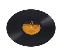Healifty Tapis inspiré par la Musique, Tapis Rond pour Disque Vinyle, Noir, Polyester, Style rétro Vintage Disco, antidérapant, pour Salle de Musique et Espace à thème Musical