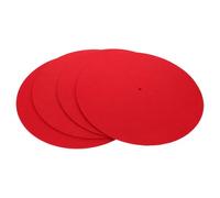 Healifty Tapis Rond 12 Pouces en Feutre de Laine Rouge Lot de 4 Pièces pour Platine Vinyle Antidérapant et Isolant Phonique Tapis Design Rétro pour Tourne-Disque Salon et Chambre