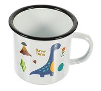 Healifty Tasse Émaillée à Dessin Animé F Version Dinosaure 300 Ml en Émail Robuste pour Garçon et Filles, Gobelet à Eau Chaude, la Cuisine et Maison,
