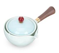 Healifty Théière en Céramique Verte, Bouilloire Domestique Long Manche, Pot à Thé Anti-brûlure pour Maison et Bureau, Bouilloire à Filtre pour Infusion Traditionnelle