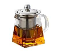 Healifty Théière Verre Carrée avec Infuseur Acier Inoxydable Théière Résistante Chaleur pour Thé