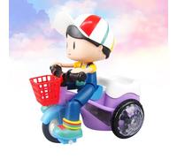 Healifty Tricycle pour Garçon et Filles sans Pile, Tricycle Acrobatique en Plastique Résistant, Lumière LED Musicale Intégrée, Vélo Créatif pour Garçons, Simulation Couleur Aléatoire