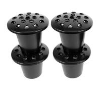Healifty Vase à Fleurs De Cimetière Noir 16 Trous en Plastique, Porte-Composition Commémoratif Funéraire, Lot De 4 Pièces, Inserts pour Pot Extérieur Décor Tombe Et Monument