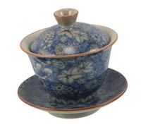 Healifty Vintage Ceramic Chinese Tea Cup With Lid Small Porcelain Teacup For Oolong Tea Practical Lidded Bowl For Daily Use And Collectors