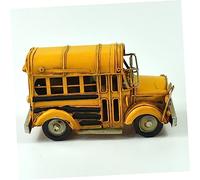 Healifty Vintage School Bus Model Fait Main Décoration Rétro Américaine pour Maison Bar et Club Métallique et Collection