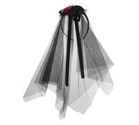 Healifty Voile Noir avec Roses Réalistes -tête Stable pour Mariée et Fête Halloween Accessoire Élégant pour Costume Jour des Morts