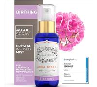 Healing Crystal Auric Blends with Lavender, Vanilla & Rose Geranium Organic Essential Oils, Amethyst, Rose Quartz, Moonstone, Malachite & Carnelian.“Birthing” Aura Mist, 100ml