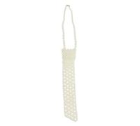 Heallege Vintage Perle Cravate clavicule Collier pour Femmes Hommes élégant réglable Cravates discothèque fête scène Accessoires
