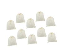 HEALLILY 10 pièces Lot de Coton avec Cordon Filtre à Herbes et Épices pour Infusion Passoire Thé Réutilisable Résistant Haute Température pour Médecine Chinoise et Bouillons