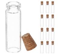 HEALLILY 100 Pièces Petites Bouteilles à Souhaits en Verre 2ml avec Bouchon en Bois, Étanches et Résistantes à L'humidité, pour Collection Personnelle et Fêtes