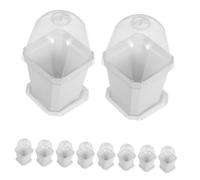 HEALLILY 10ensembles Lot de Pots Carrés Plastique avec Drainage Et Couvercles Aération Petits Pots pour Plantes Intérieur Et Jardinière