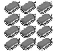 HEALLILY 10pcs Plateaux à Pendentif en Alliage Vintage avec Cabochons en Verre, Forme Lunette Camée, pour Fabrication Artisanale et Bijoux DIY