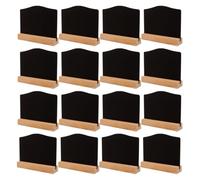 HEALLILY 16 Pièces Mini Ardoise Noire Double Face avec Support en Bois, Tableau D'affichage Polyvalent et Outil de Communication Élégant pour Décoration de Table et Buffet