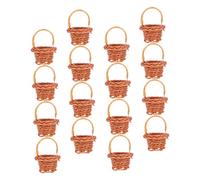 HEALLILY 16pièces Mini Paniers Rotin Avec Poignées Petits Paniers Décoratifs Pour Accessoires De Photographie Et Rangement à