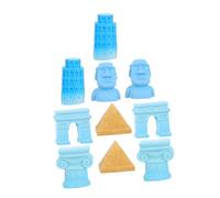 HEALLILY 1ensemble Miniatures De Bâtiments Célèbres Résine Accessoires De Décoration pour Maison De Poupée Comprend La Pyramide La Tour De Pise La Statue Moai Colonne Romaine