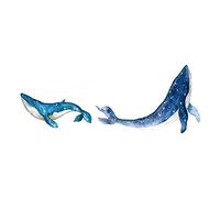 HEALLILY 2 Ensembles Marine Baleine Mur Autocollant Sous- Marine Animaux Wall Sticker Bleu Marine Papier Peint Art Baleine Océan BRICOLAGE Sticker pour Enfants Chambre Décor de Nurserie Mur