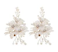 HEALLILY 2 Pièces Épingles Cheveux Mariage Fleur avec Perles et Strass Accessoires Coiffure Mariée Demoiselle Honneur Barrettes Résistantes pour Chignons Élégants