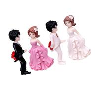 HEALLILY 2 Pièces Figurines Couple Mariés Miniatures Sculptures Décoratives pour Gâteau Mariage et Décoration Intérieure Chambre Couples