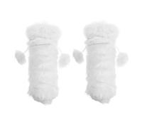 HEALLILY 2 Pièces Lot de Housses de Bouteille de Vin Peluche Blanche Sacs Antidérapants pour Noël Décorations Festives et Transport Sûr pour et Cadeaux